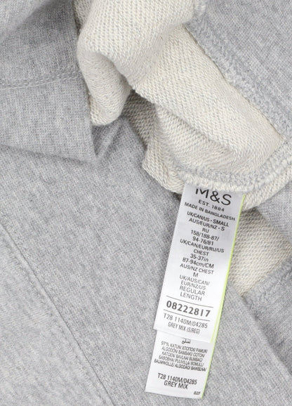 Mens UK Size S Marks and Spencer Grey Full Zip Hoodie