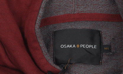 Mens UK Size L Osaka People Red Pullover Hoodie