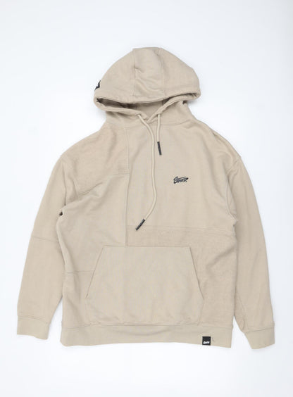 Mens UK Size M Pull & Bear Beige Pullover Hoodie