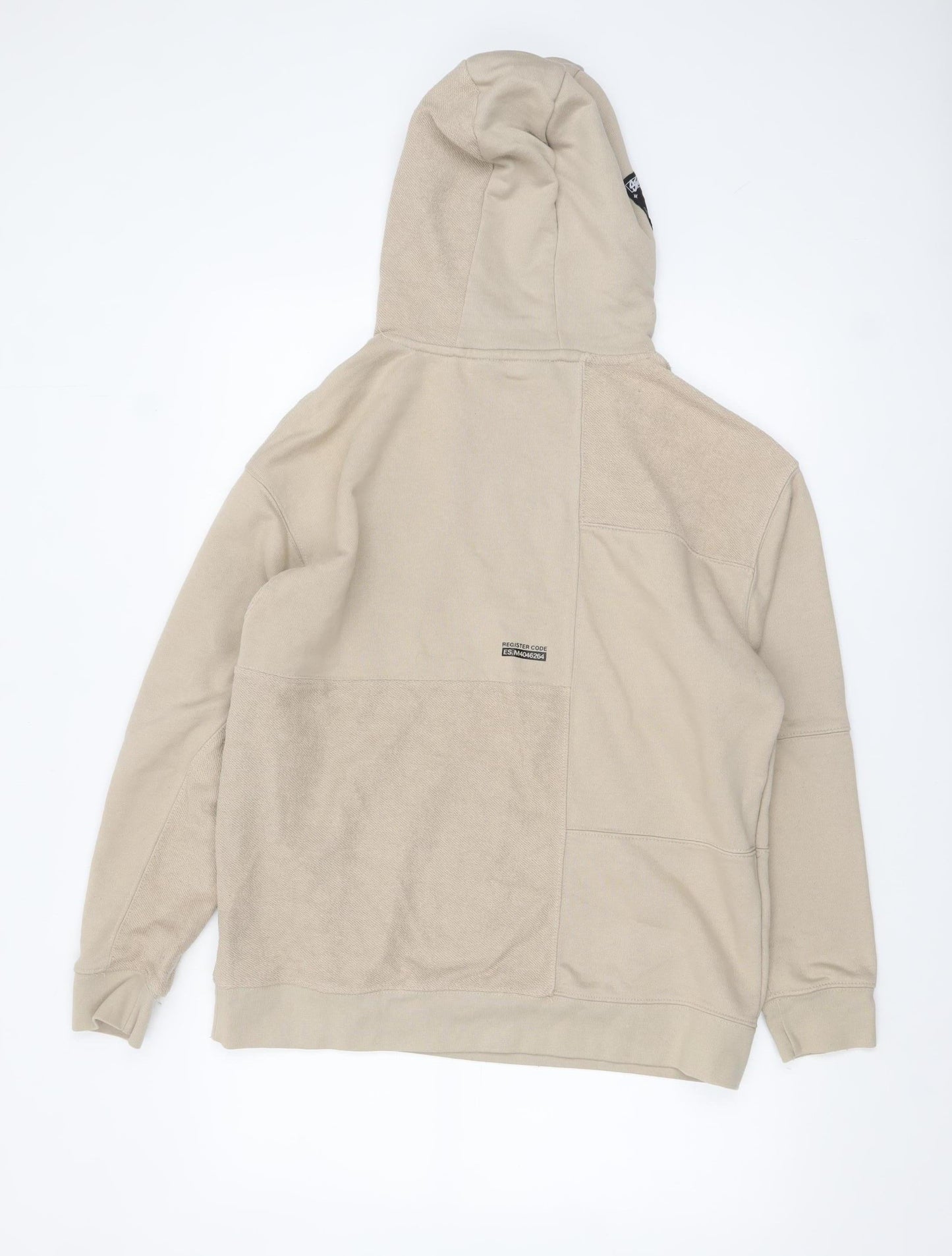 Mens UK Size M Pull & Bear Beige Pullover Hoodie
