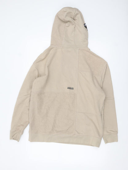 Mens UK Size M Pull & Bear Beige Pullover Hoodie
