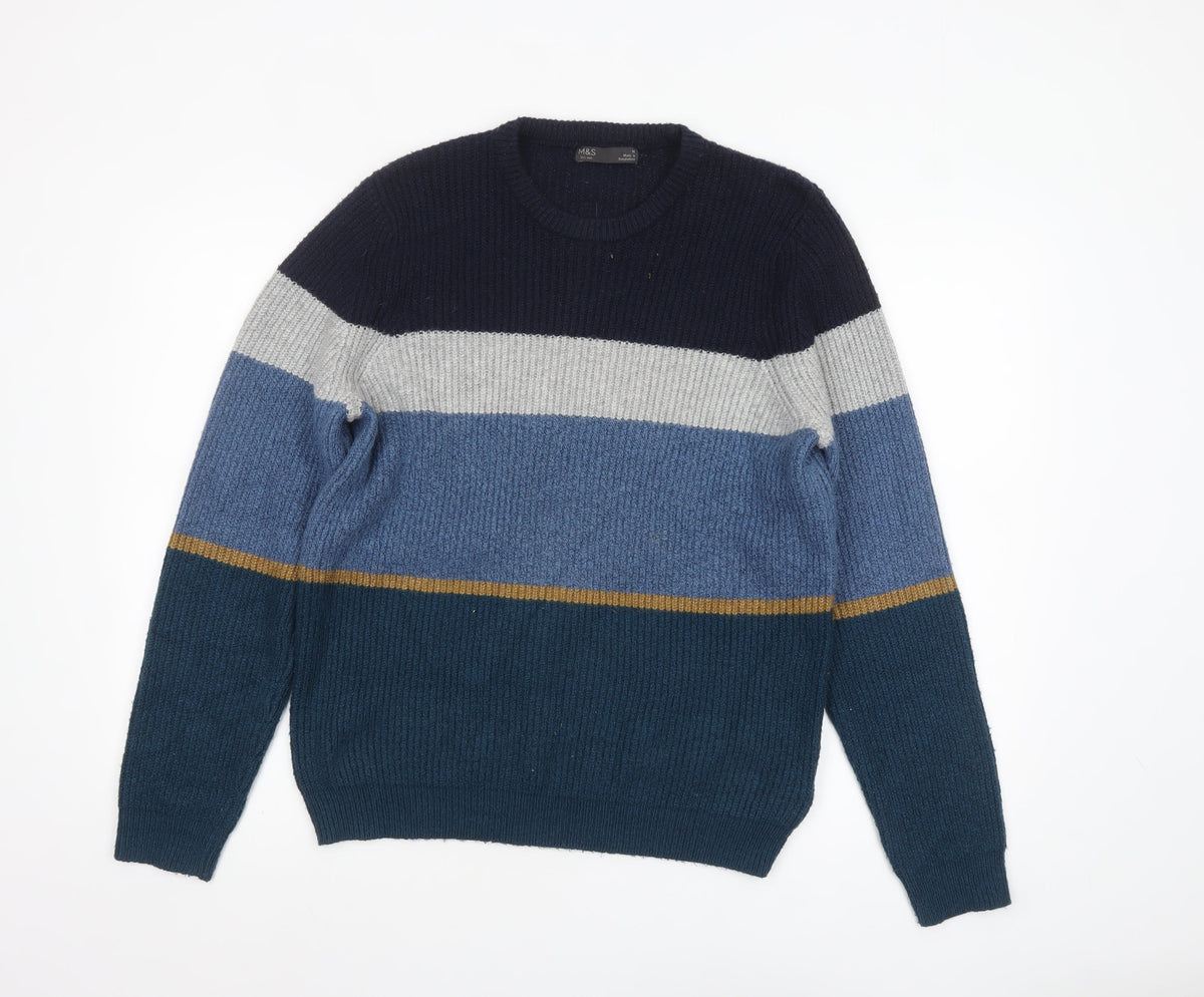 Mens UK Size M Marks and Spencer Multicoloured Pullover Jumper