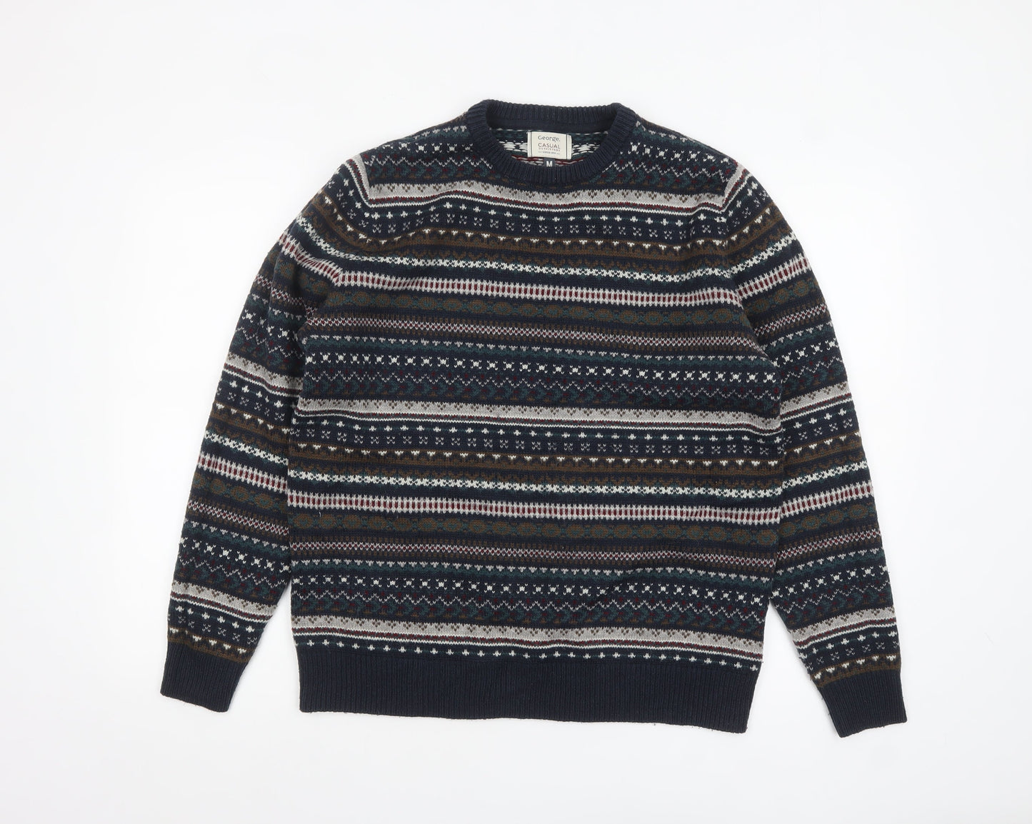 Mens UK Size M George Blue Pullover Jumper