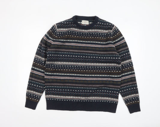 Mens UK Size M George Blue Pullover Jumper