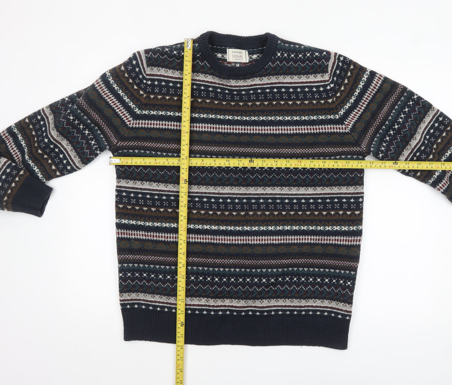 Mens UK Size M George Blue Pullover Jumper