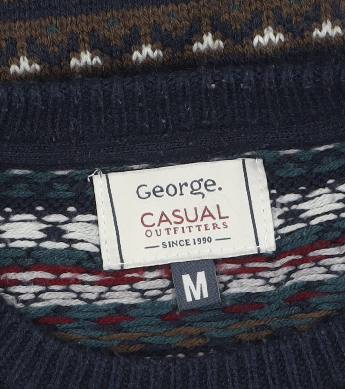 Mens UK Size M George Blue Pullover Jumper