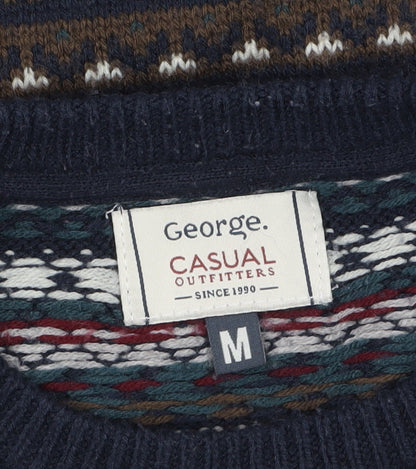 Mens UK Size M George Blue Pullover Jumper