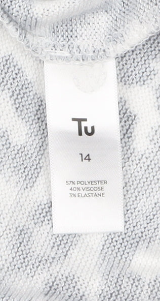 Womens UK Size 14 TU Grey Tunic Blouse