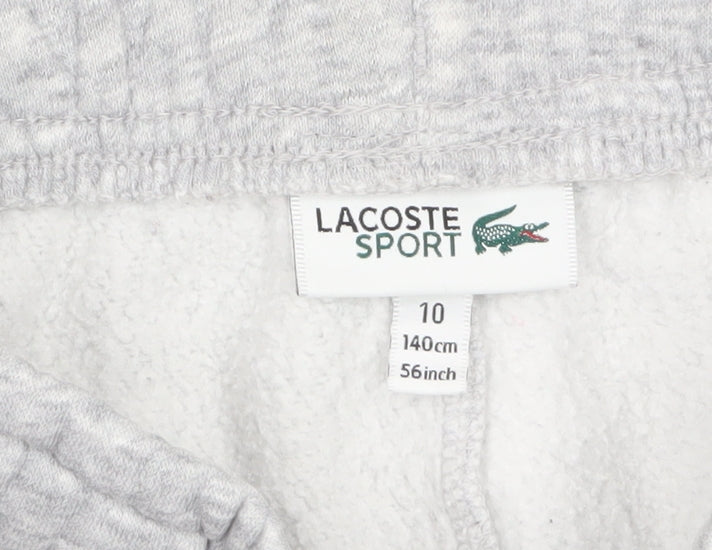 Boys UK Size 10 Years Lacoste Regular Fit Jogger Grey Trousers