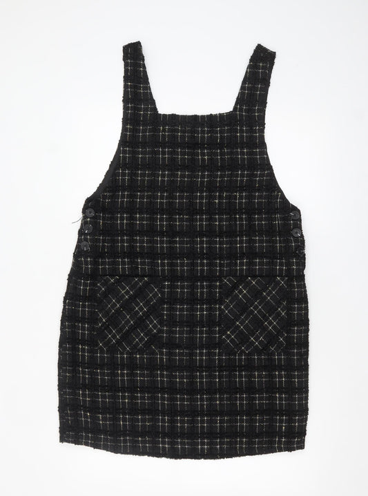 Nutmeg Women’s Black Check Pinafore Dress Size 12
