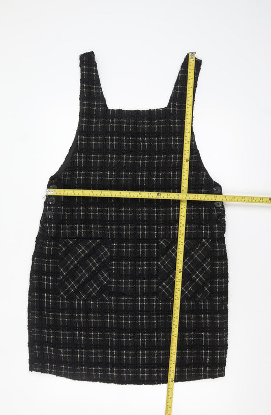 Nutmeg Women’s Black Check Pinafore Dress Size 12