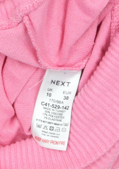 Next Womens Pink Crew Neck Pullover Jumper Size 10