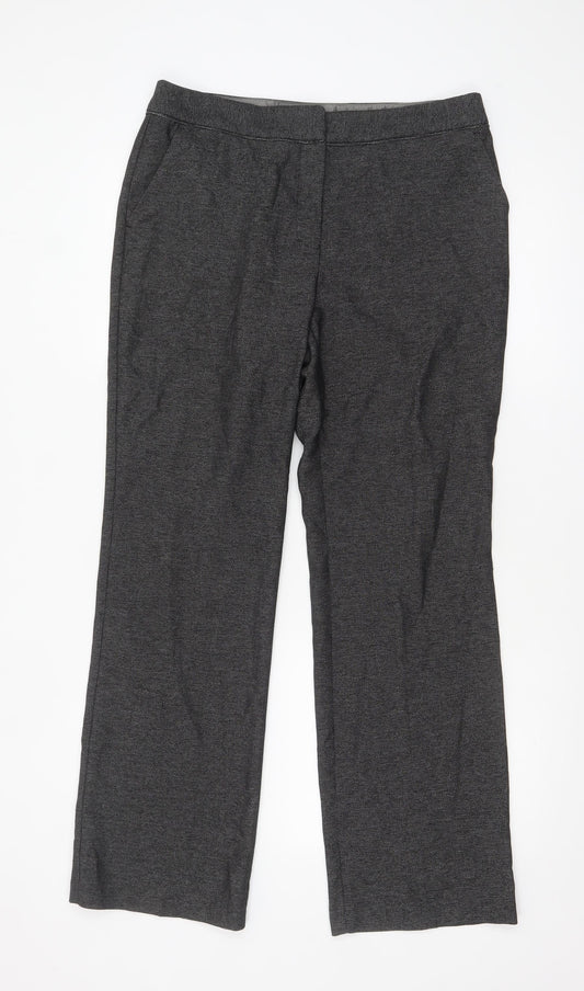 Next Women's Grey Size 12 Regular Straight Leg Dress Pants