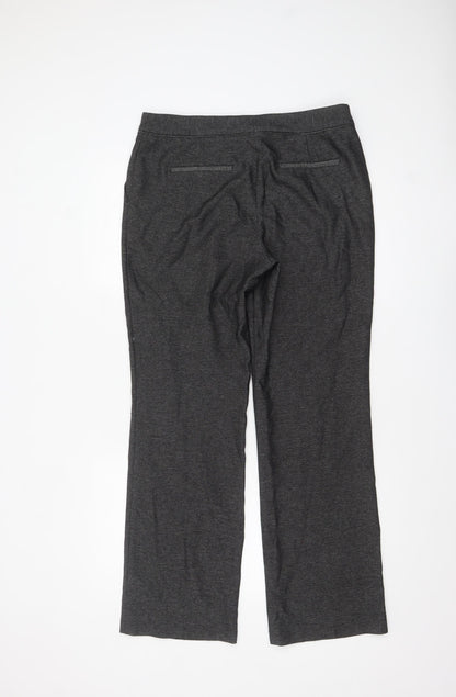 Next Women's Grey Size 12 Regular Straight Leg Dress Pants