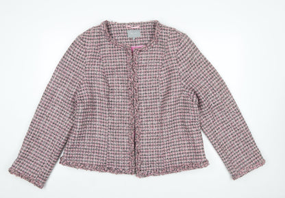 Marks and Spencer Per Una Pink Tweed Bouclé Blazer Women Size 20