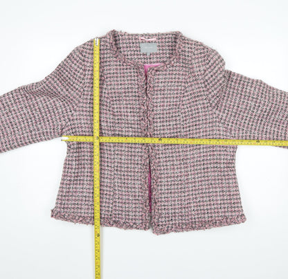 Marks and Spencer Per Una Pink Tweed Bouclé Blazer Women Size 20