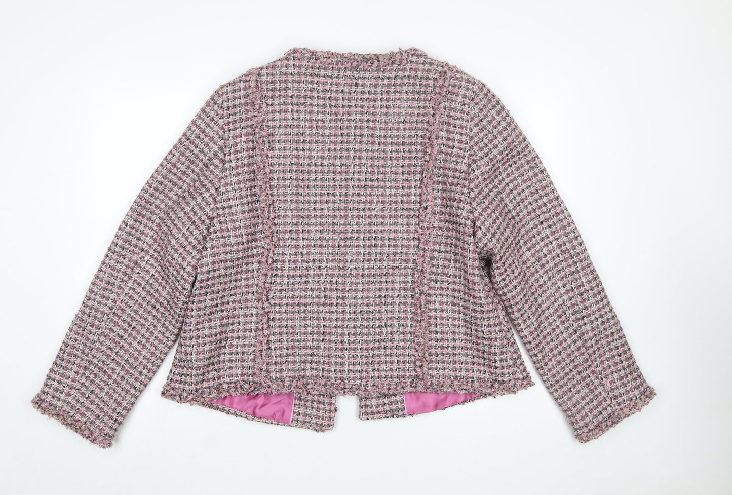 Marks and Spencer Per Una Pink Tweed Bouclé Blazer Women Size 20