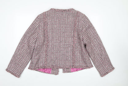 Marks and Spencer Per Una Pink Tweed Bouclé Blazer Women Size 20