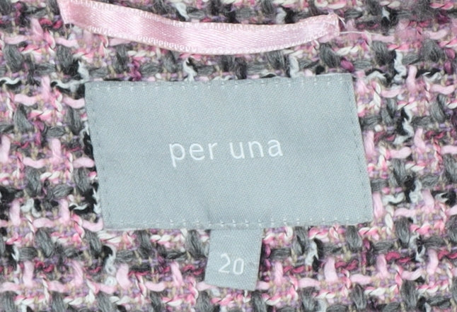 Marks and Spencer Per Una Pink Tweed Bouclé Blazer Women Size 20