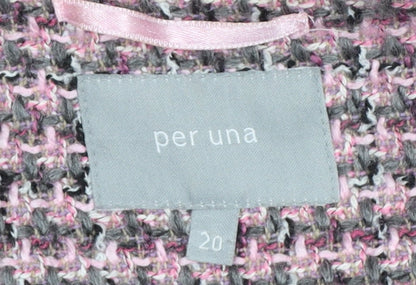 Marks and Spencer Per Una Pink Tweed Bouclé Blazer Women Size 20