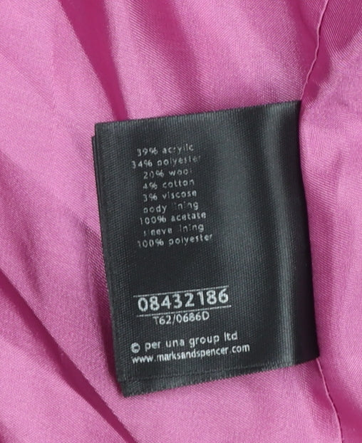 Marks and Spencer Per Una Pink Tweed Bouclé Blazer Women Size 20