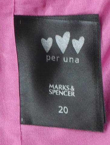 Marks and Spencer Per Una Pink Tweed Bouclé Blazer Women Size 20