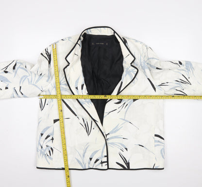 Womens UK Size L Zara Basic Regular Ivory Blazer