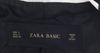 Womens UK Size L Zara Basic Regular Ivory Blazer