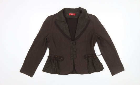 Womens UK Size 12 Lisa Campione Regular Brown Blazer