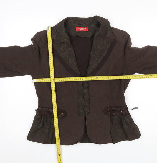 Womens UK Size 12 Lisa Campione Regular Brown Blazer