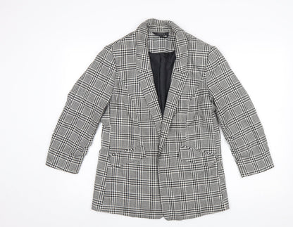 Roman Women’s Black Houndstooth Checked Blazer Jacket Size 10 Regular