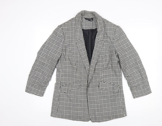 Roman Women’s Black Houndstooth Checked Blazer Jacket Size 10 Regular
