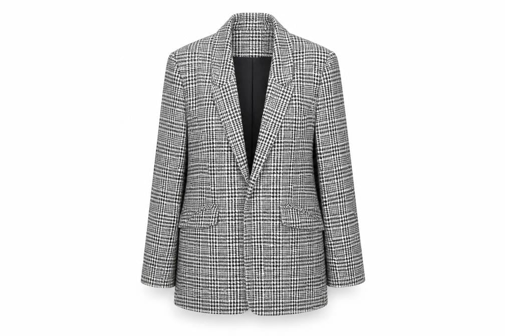 Roman Women’s Black Houndstooth Checked Blazer Jacket Size 10 Regular
