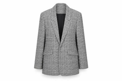 Roman Women’s Black Houndstooth Checked Blazer Jacket Size 10 Regular