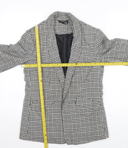 Roman Women’s Black Houndstooth Checked Blazer Jacket Size 10 Regular