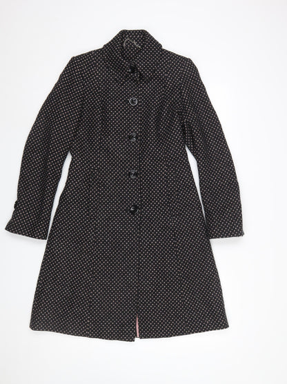 Next Women’s Black Petite Wool Overcoat Size 6 Long Classic Style