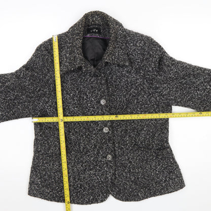 Marks and Spencer Per Una Women Black Bouclé Wool Blend Blazer Size 18