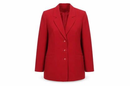 Eastex Women Red Size 10 Classic Single-Breasted Blazer