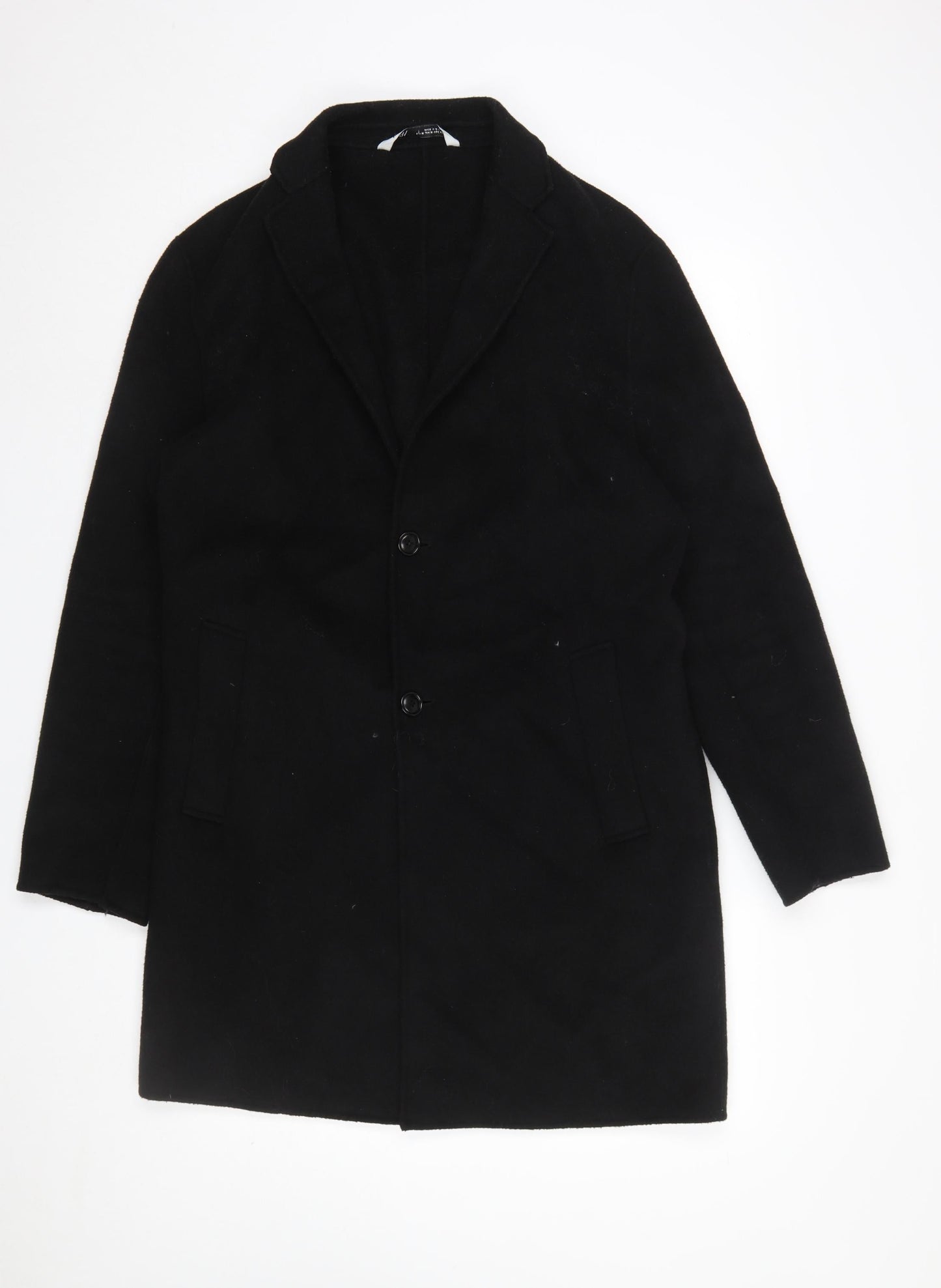 Womens UK Size 12 Zara Black Overcoat