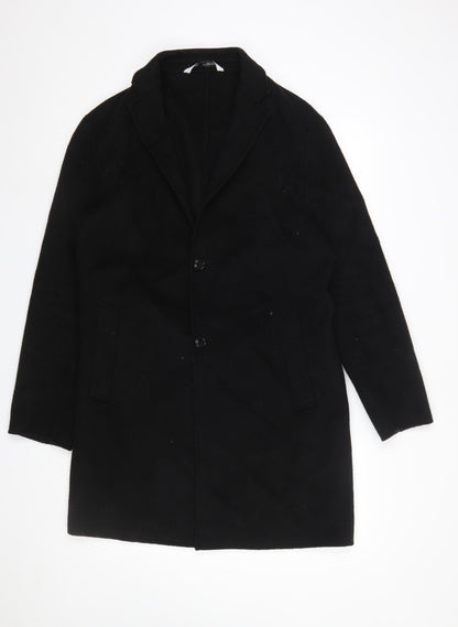 Womens UK Size 12 Zara Black Overcoat