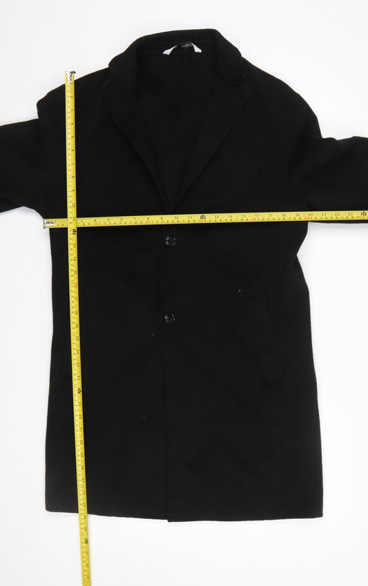 Womens UK Size 12 Zara Black Overcoat