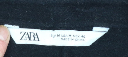 Womens UK Size 12 Zara Black Overcoat