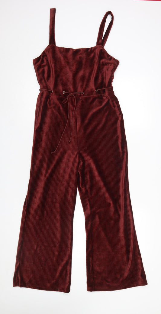 Womens UK Size M Emory Park One-Piece Red Jumpsuit