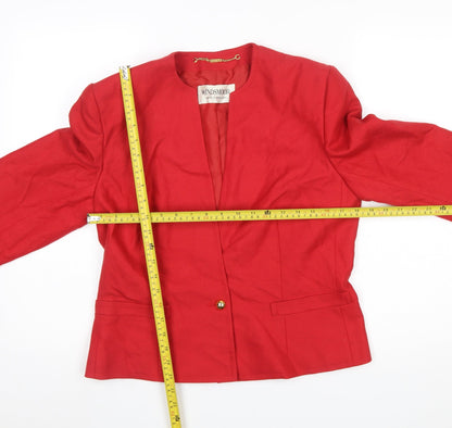 Windsmoor Women's Red Size 14 Single-Breasted Blazer Jacket