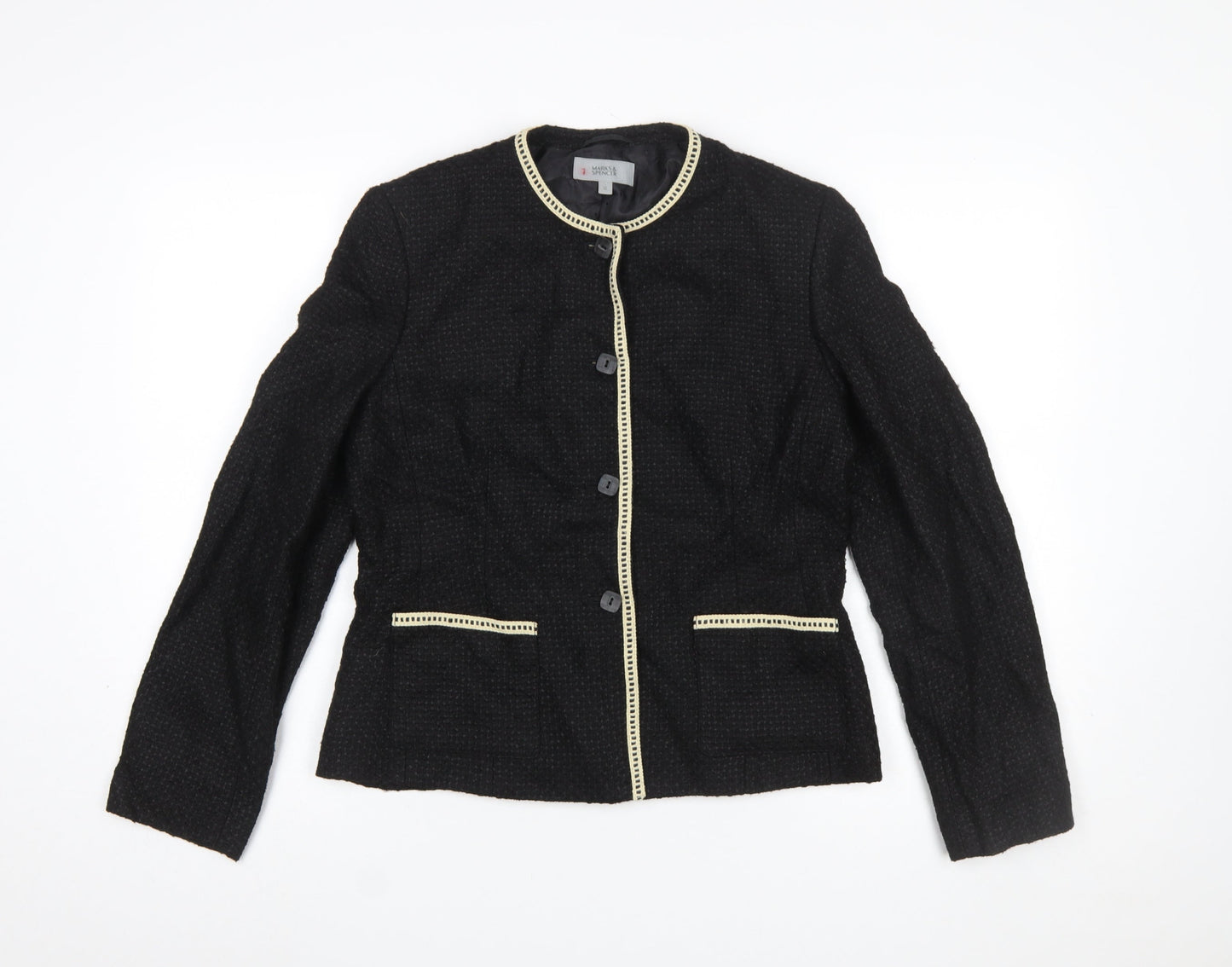 Womens UK Size 12 Marks and Spencer Regular Black Blazer