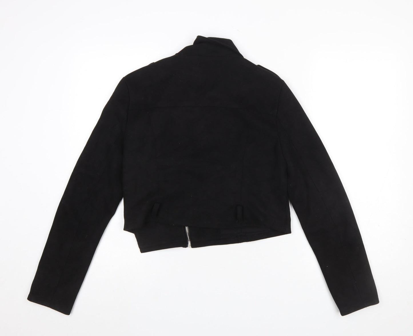 Womens UK Size L Lucy Wang Black Biker Coat