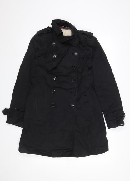 Womens UK Size S Banana Republic Black Trench Coat
