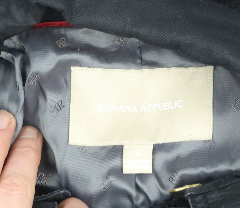 Womens UK Size S Banana Republic Black Trench Coat
