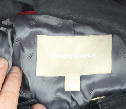 Womens UK Size S Banana Republic Black Trench Coat