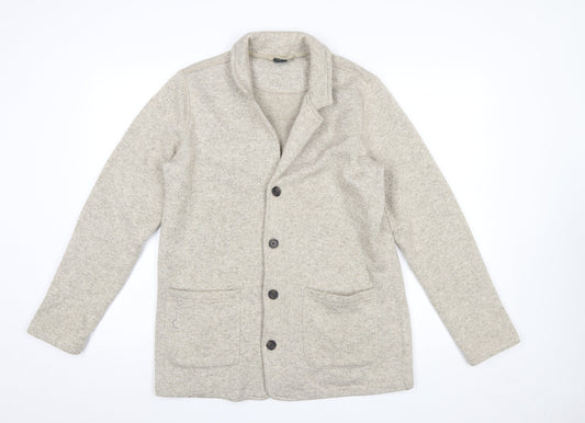 Cotton Traders Men’s Beige Collared Button Cardigan M